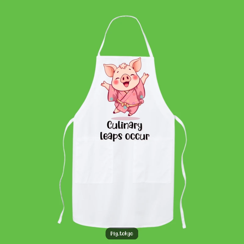 Funny Pig Kimono Apron: Leap into Cooking, A Hilarious Kitchen Gift!