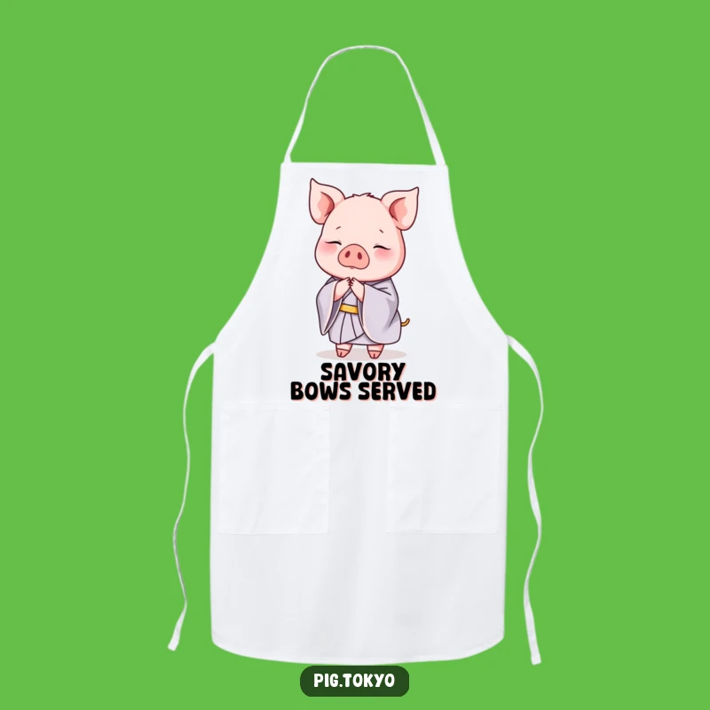 Funny Pig Kimono Apron: Bow into the Kitchen, A Hilarious Elegant Gift!