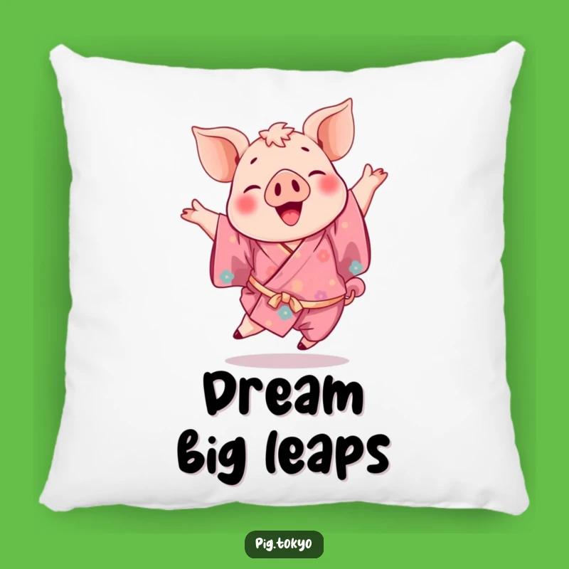 Funny Pig Kimono Pillow: Plush Joyful Leap, The Ultimate Comfy Gift!
