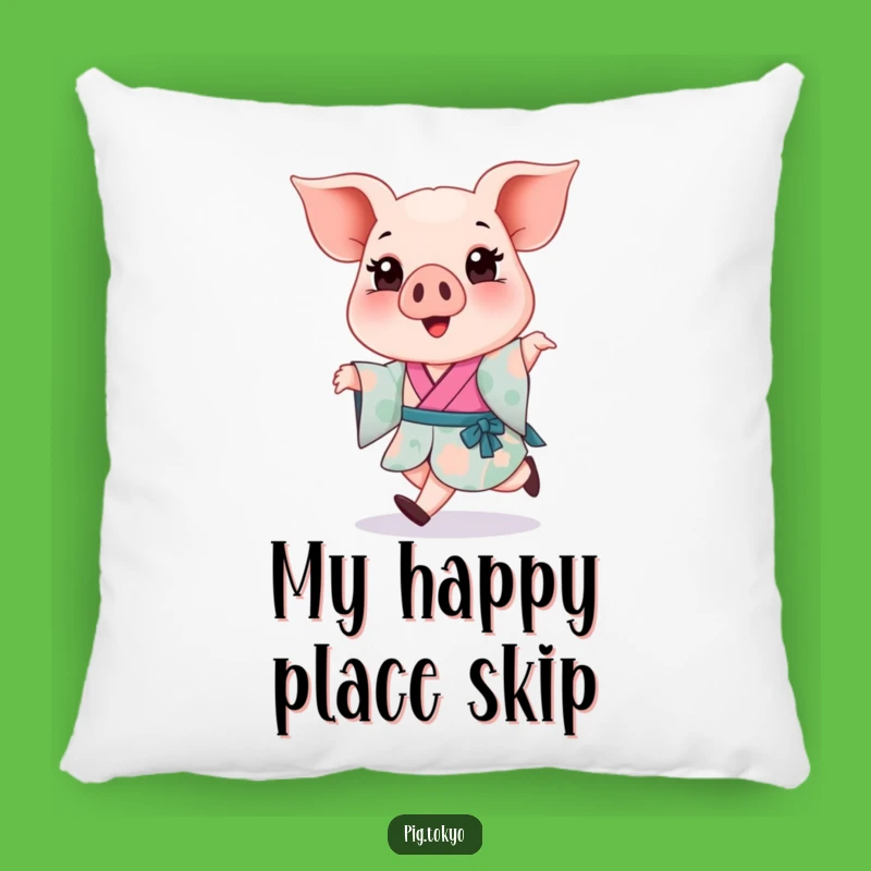 Funny Piglet Kimono Skip Pillow: Cuddle Up with Comedic Charm!