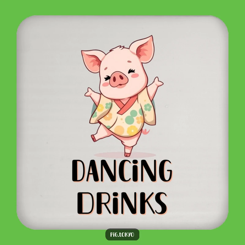 Funny Piglet Dancer Coaster: Protect Surfaces with Style, Sweet Funny Gift