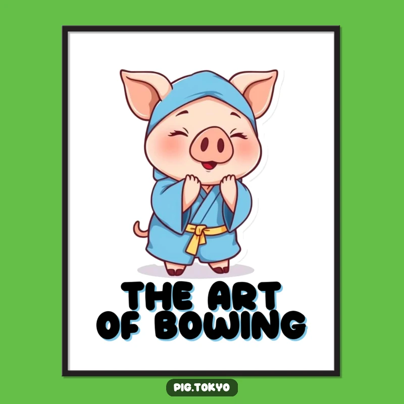 Funny Cheerful Pig Poster: Polite Swine Art, Graceful Decor Gift