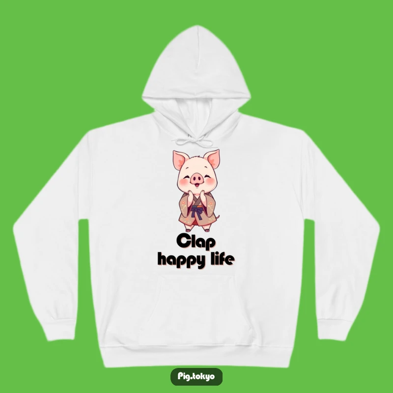 Cozy Funny Clapping Piglet Kimono Hoodie: Warm Hugs and Laughter!