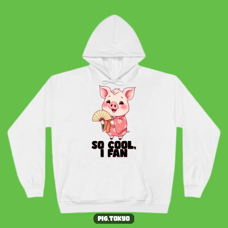 Funny Happy Pig Kimono Hoodie: Cozy Floral Swine, Artistic Gift Apparel