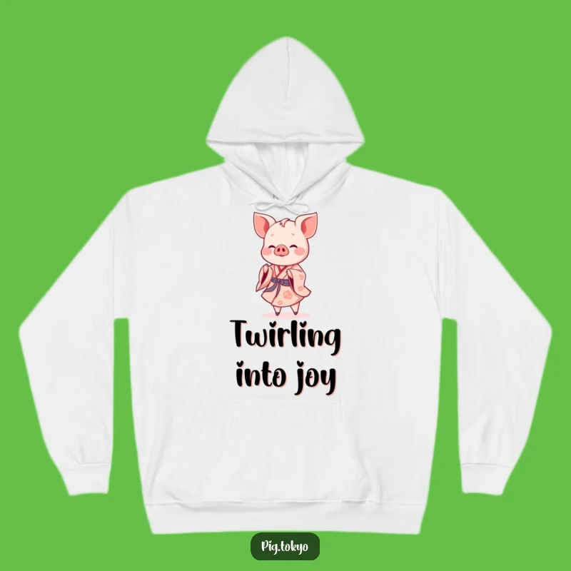 Funny Piglet Twirling Hoodie: Cozy Kimono Comfort, Perfect Funny Gift