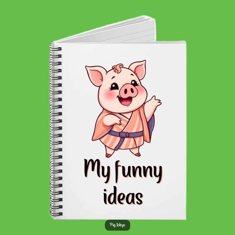 Funny Pig Striped Kimono Notebook: Jot Down Funny Poses, Perfect Gift for Comedians!