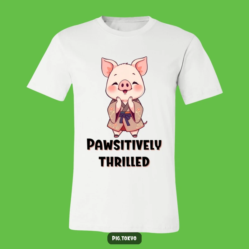 Funny Clapping Piglet Kimono Tee: Show Your Enthusiasm!