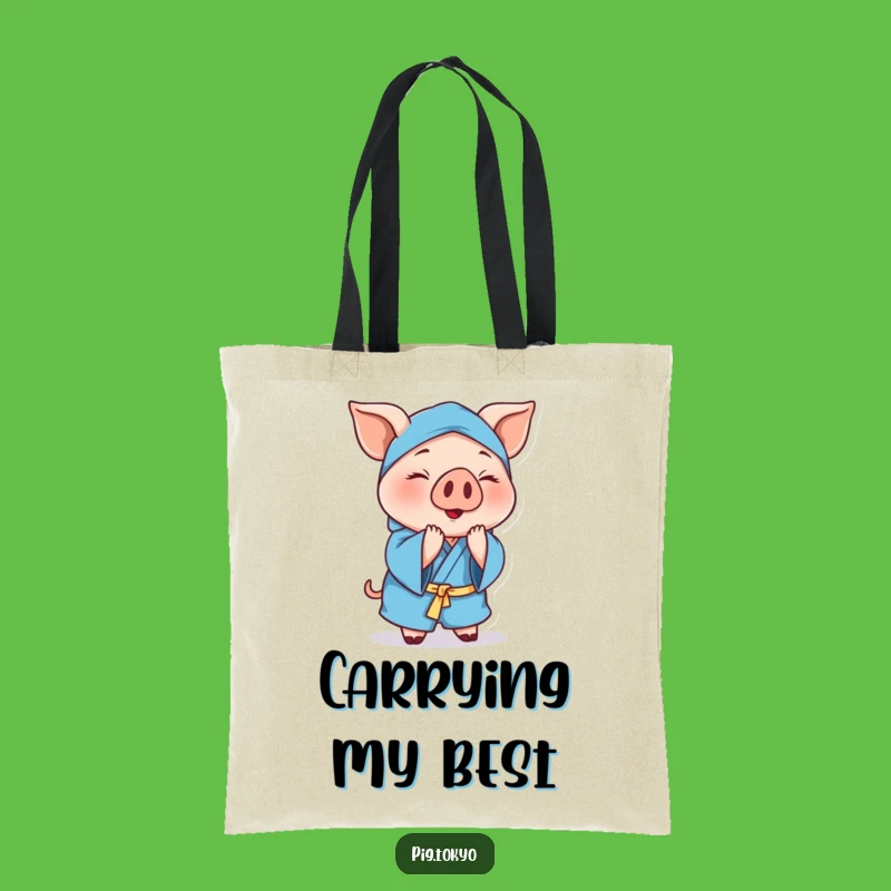 Funny Cheerful Pig Tote Bag: Graceful Swine Bag, Carry Your Manners Gift